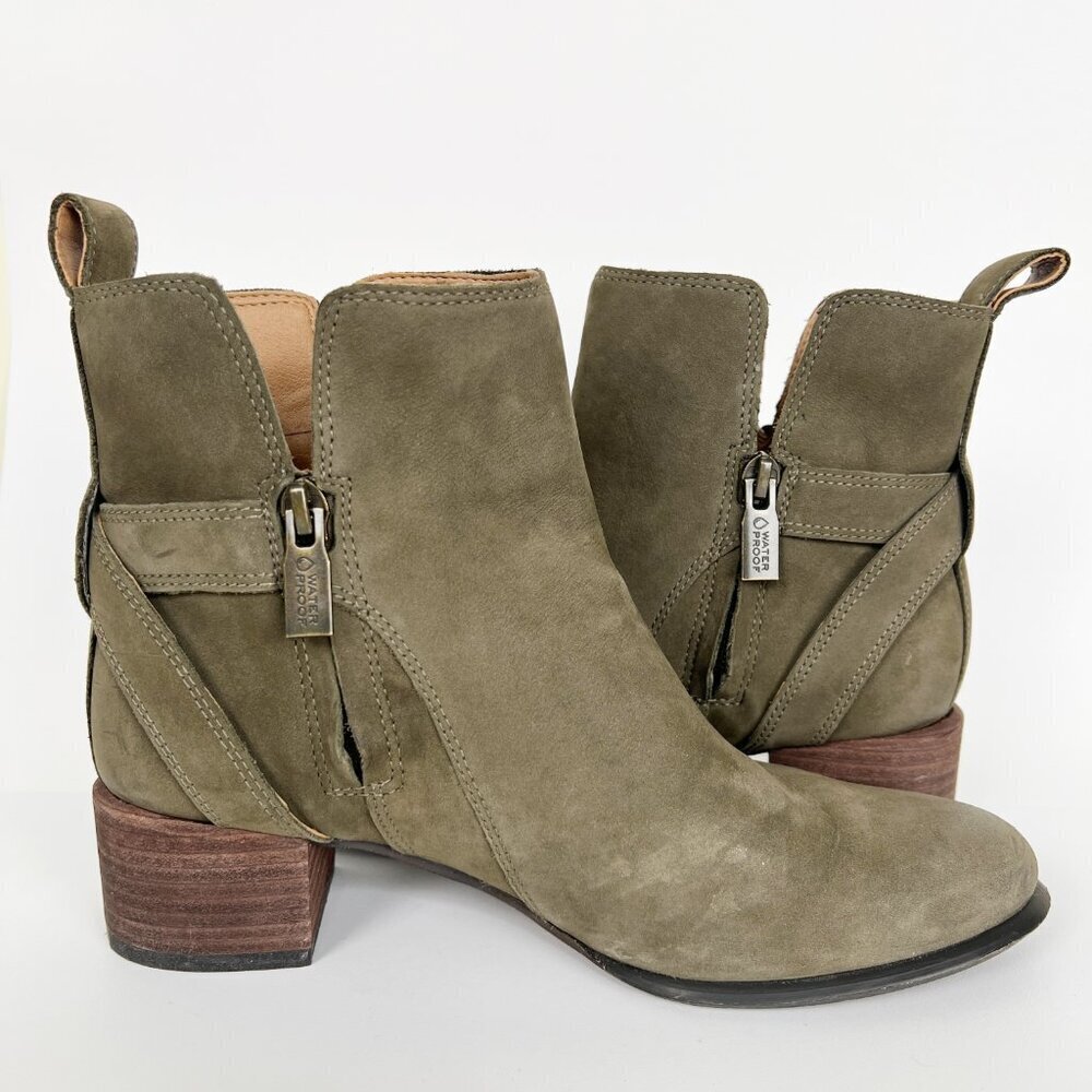Vionic Sienna Waterproof Leather Short Block Heel Ankle Boot Bootie Winter Snow - Picture 7 of 14